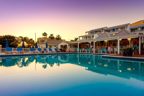 Sunset at the restaurant